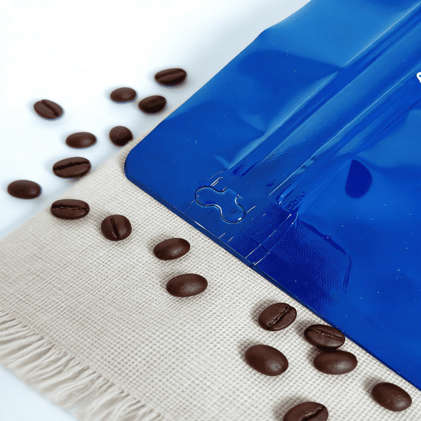 Food Grade Blue Flat Bottom Coffee Bag With Zipper